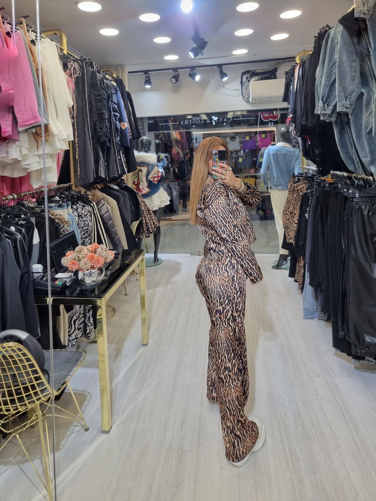 Bomber Leopar Ceket Pantolon Takım