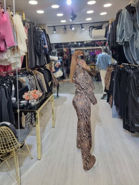 Bomber Leopar Ceket Pantolon Takım