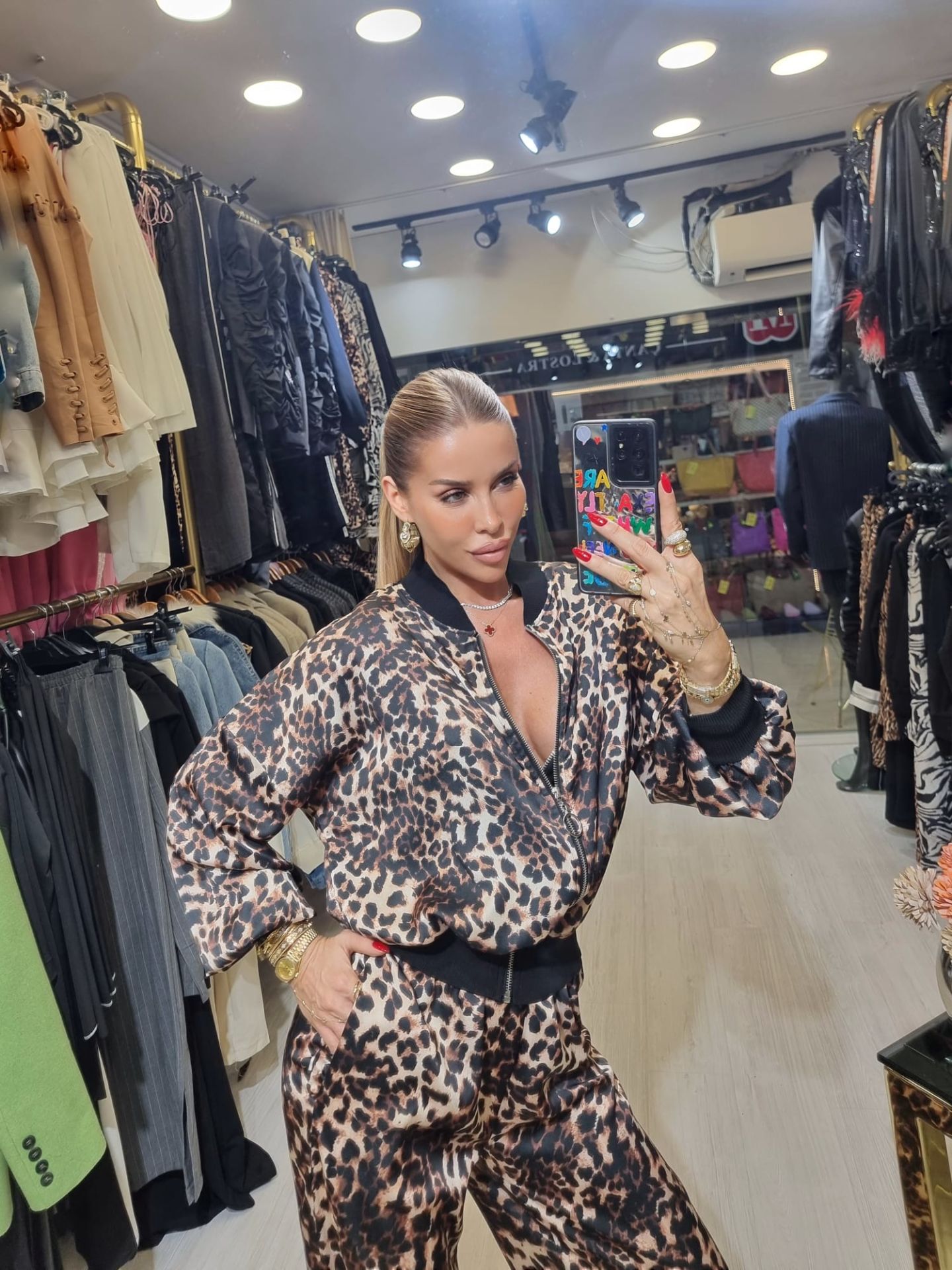 Leopar Saten Takım
