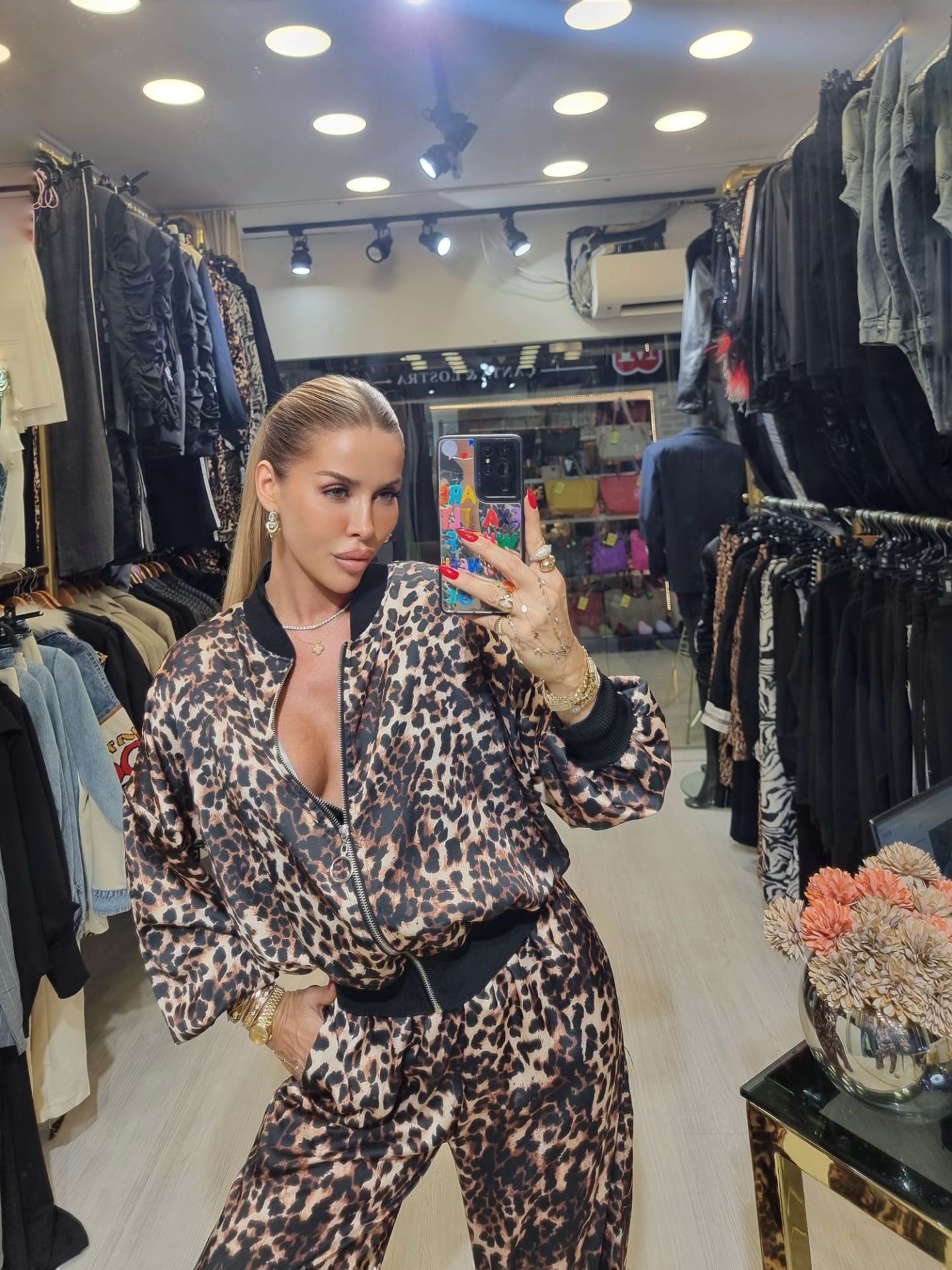 Leopar Saten Takım